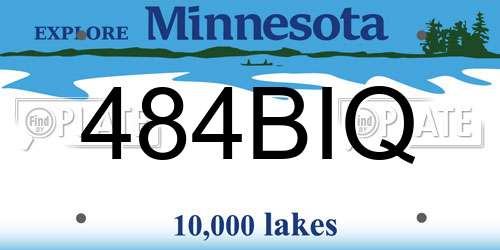 484BIQ Minnesota License Plate