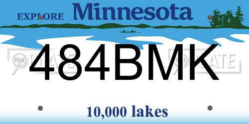 484BMK Minnesota License Plate