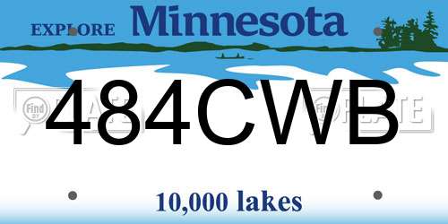 484CWB Minnesota License Plate