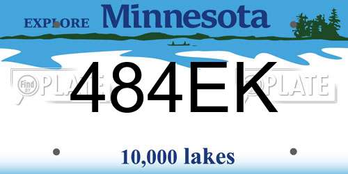 484EK Minnesota License Plate
