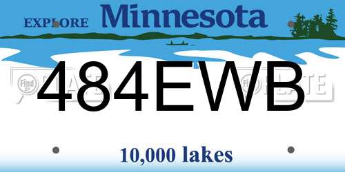 484EWB Minnesota License Plate