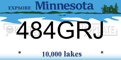 484GRJ Minnesota License Plate