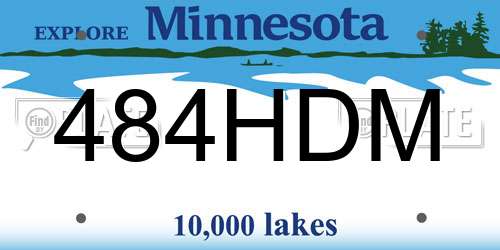 484HDM Minnesota License Plate