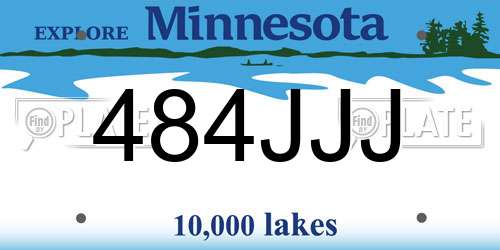 484JJJ Minnesota License Plate