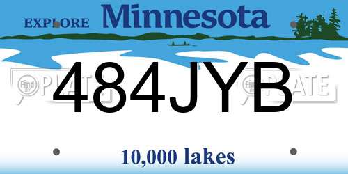 484JYB Minnesota License Plate