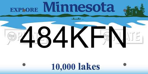 484KFN Minnesota License Plate