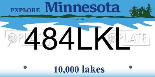 484LKL Minnesota License Plate