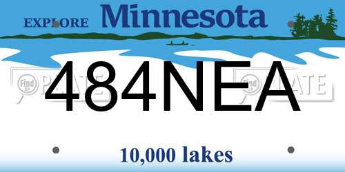 484NEA Minnesota License Plate