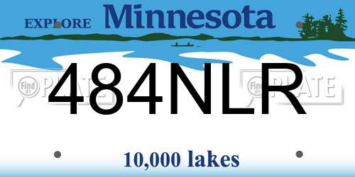 484NLR Minnesota License Plate