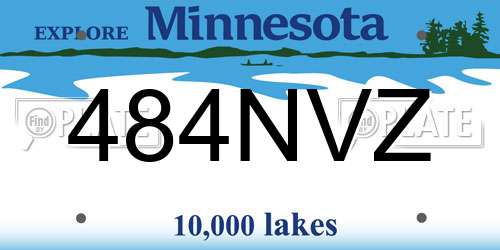 484NVZ Minnesota License Plate