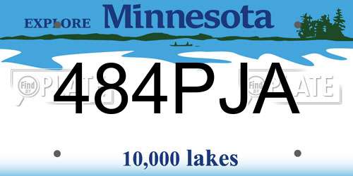 484PJA Minnesota License Plate