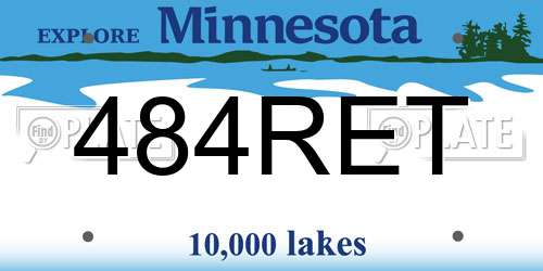 484RET Minnesota License Plate