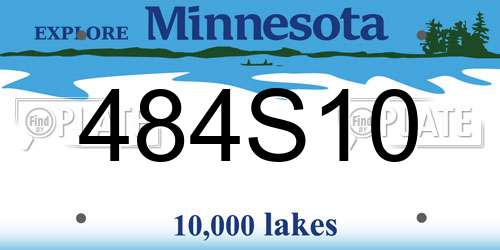 484S10 Minnesota License Plate