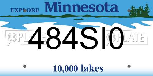 484SI0 Minnesota License Plate