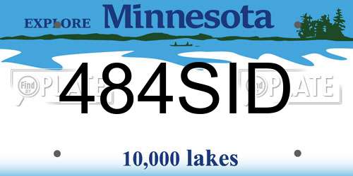 484SID Minnesota License Plate