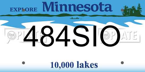 484SIO Minnesota License Plate