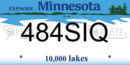 484SIQ Minnesota License Plate