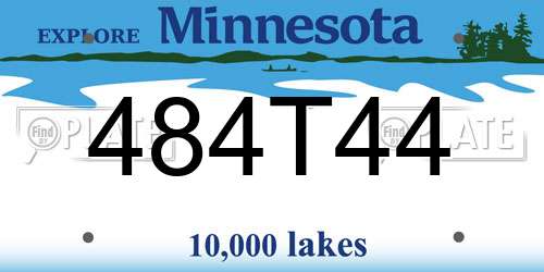 484T44 Minnesota License Plate