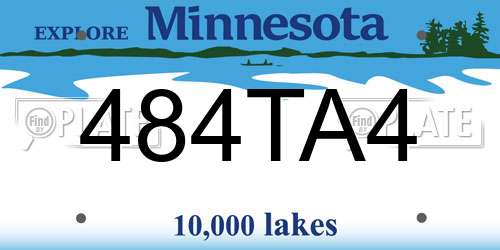 484TA4 Minnesota License Plate