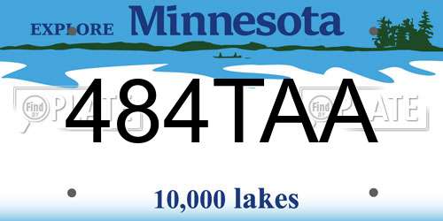 484TAA Minnesota License Plate