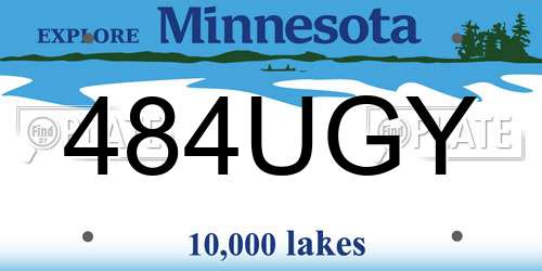 484UGY Minnesota License Plate