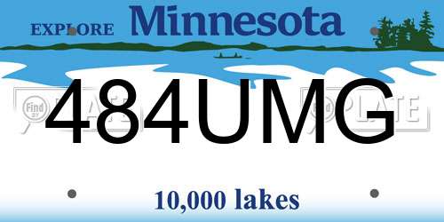 484UMG Minnesota License Plate