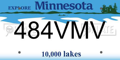 484VMV Minnesota License Plate