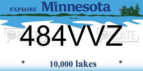 484VVZ Minnesota License Plate