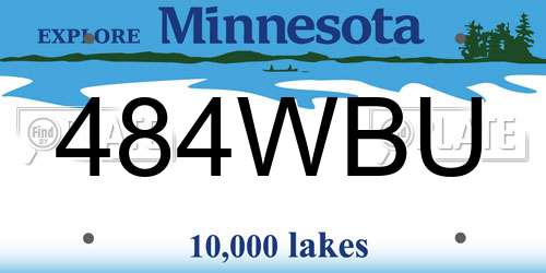 484WBU Minnesota License Plate