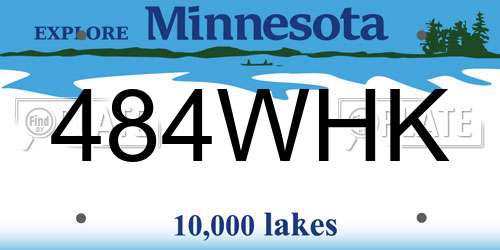 484WHK Minnesota License Plate
