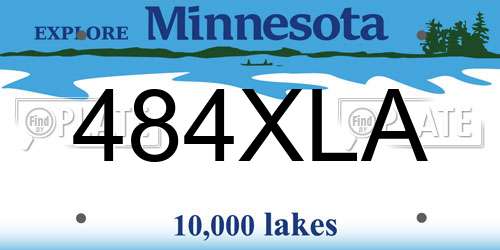 484XLA Minnesota License Plate