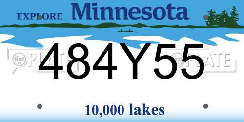484Y55 Minnesota License Plate