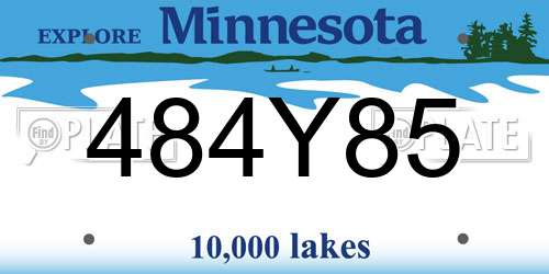 484Y85 Minnesota License Plate