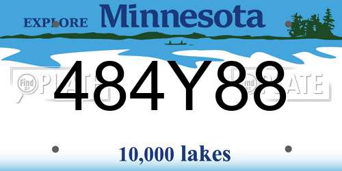 484Y88 Minnesota License Plate