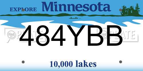 484YBB Minnesota License Plate