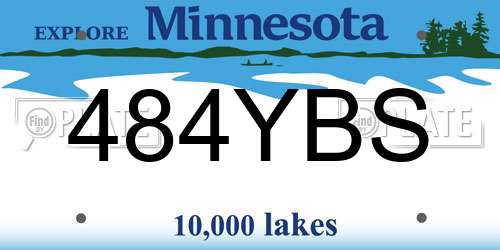 484YBS Minnesota License Plate