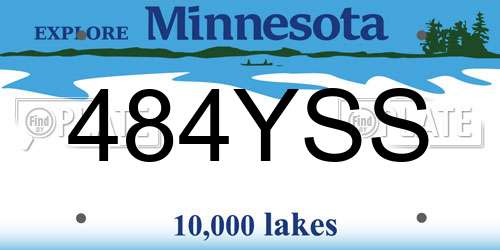 484YSS Minnesota License Plate