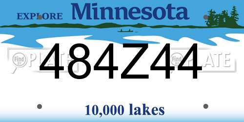 484Z44 Minnesota License Plate