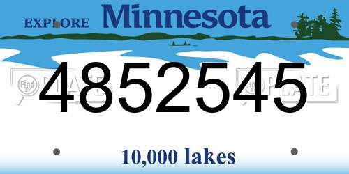 4852545 Minnesota License Plate