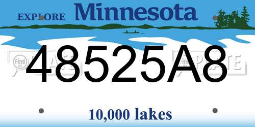48525A8 Minnesota License Plate