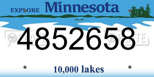 4852658 Minnesota License Plate