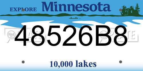 48526B8 Minnesota License Plate