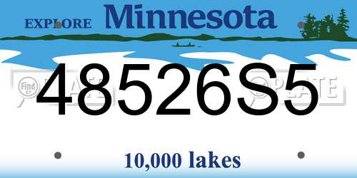 48526S5 Minnesota License Plate