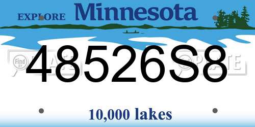 48526S8 Minnesota License Plate