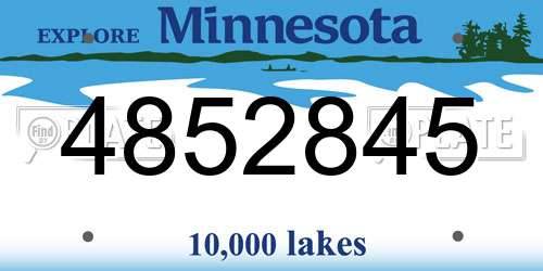 4852845 Minnesota License Plate