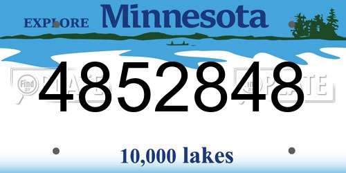4852848 Minnesota License Plate
