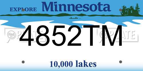4852TM Minnesota License Plate