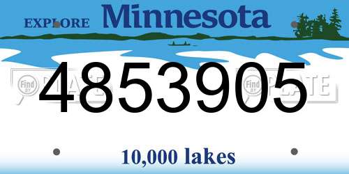 4853905 Minnesota License Plate