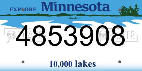 4853908 Minnesota License Plate