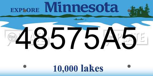 48575A5 Minnesota License Plate